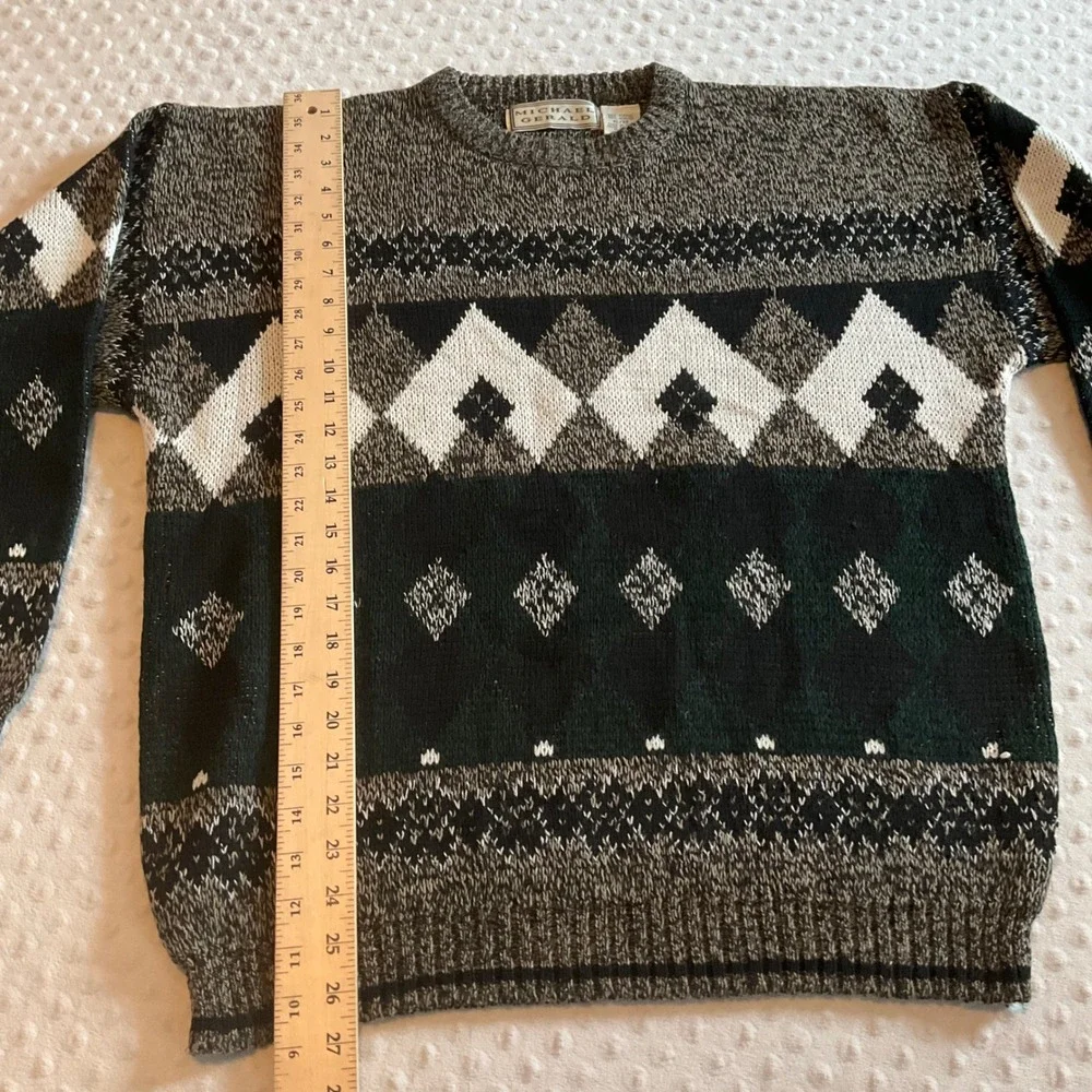 Michael Gerald Sweater Mens XL Argyle Diamond‎ Pattern Knit Pullover